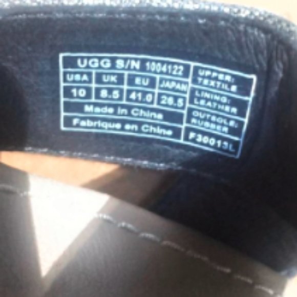 UGG Black Metallic Linen Wedge Sandals - Picture 7 of 8